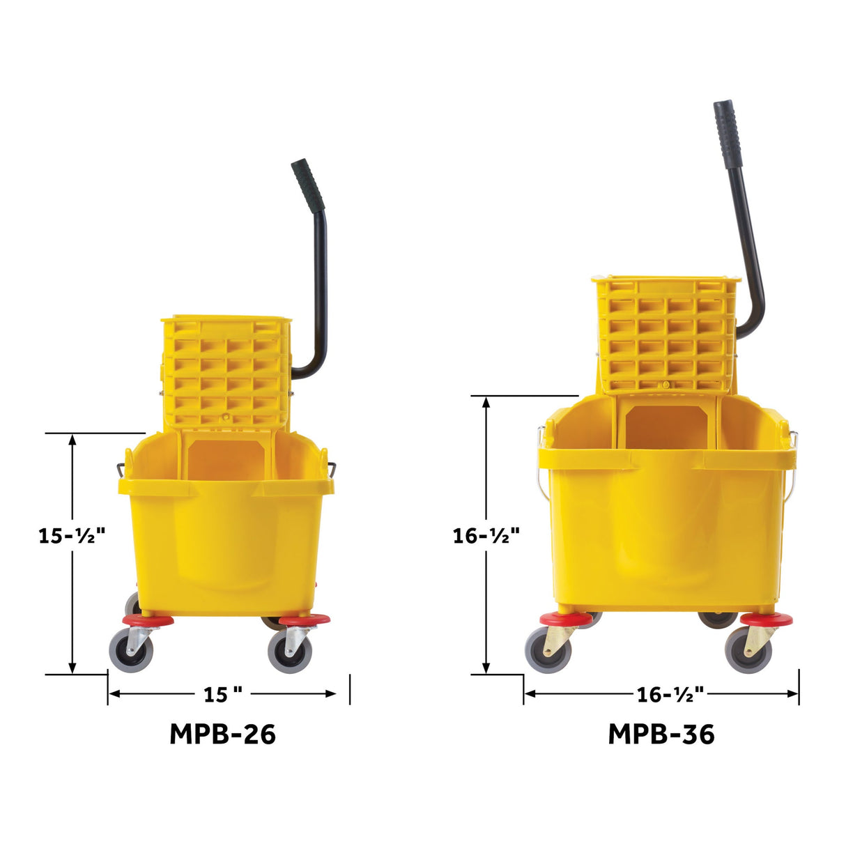 26 Quart Mop Bucket with Side-Press Wringer, Yellow