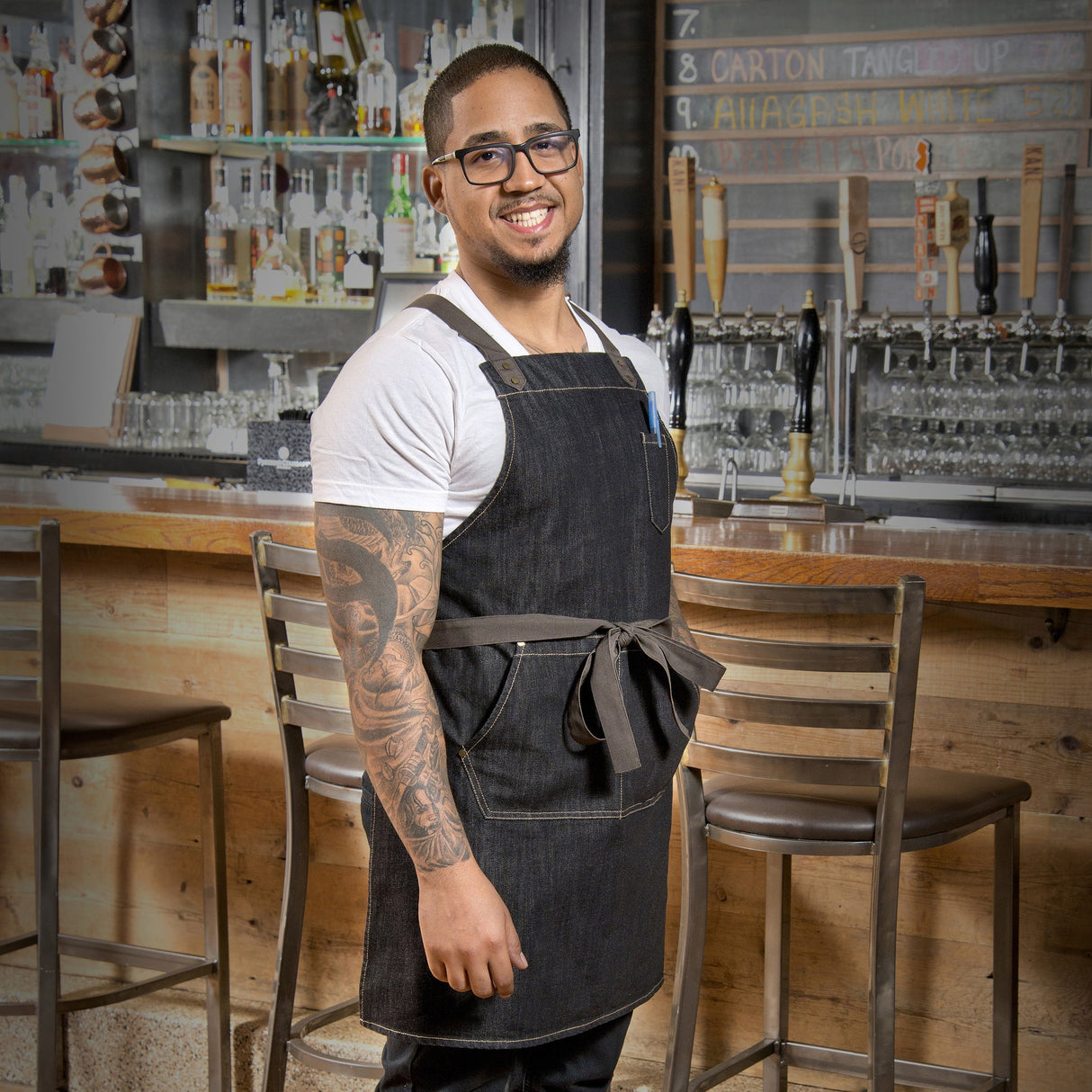 Heavyweight Denim Bib Apron, Cross-Back