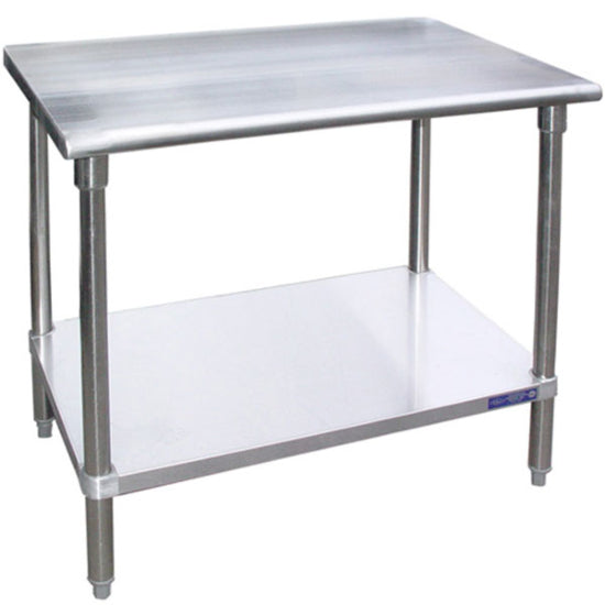 L&J 24"D x 36"L Stainless Steel Work Table w/ Under Shelf