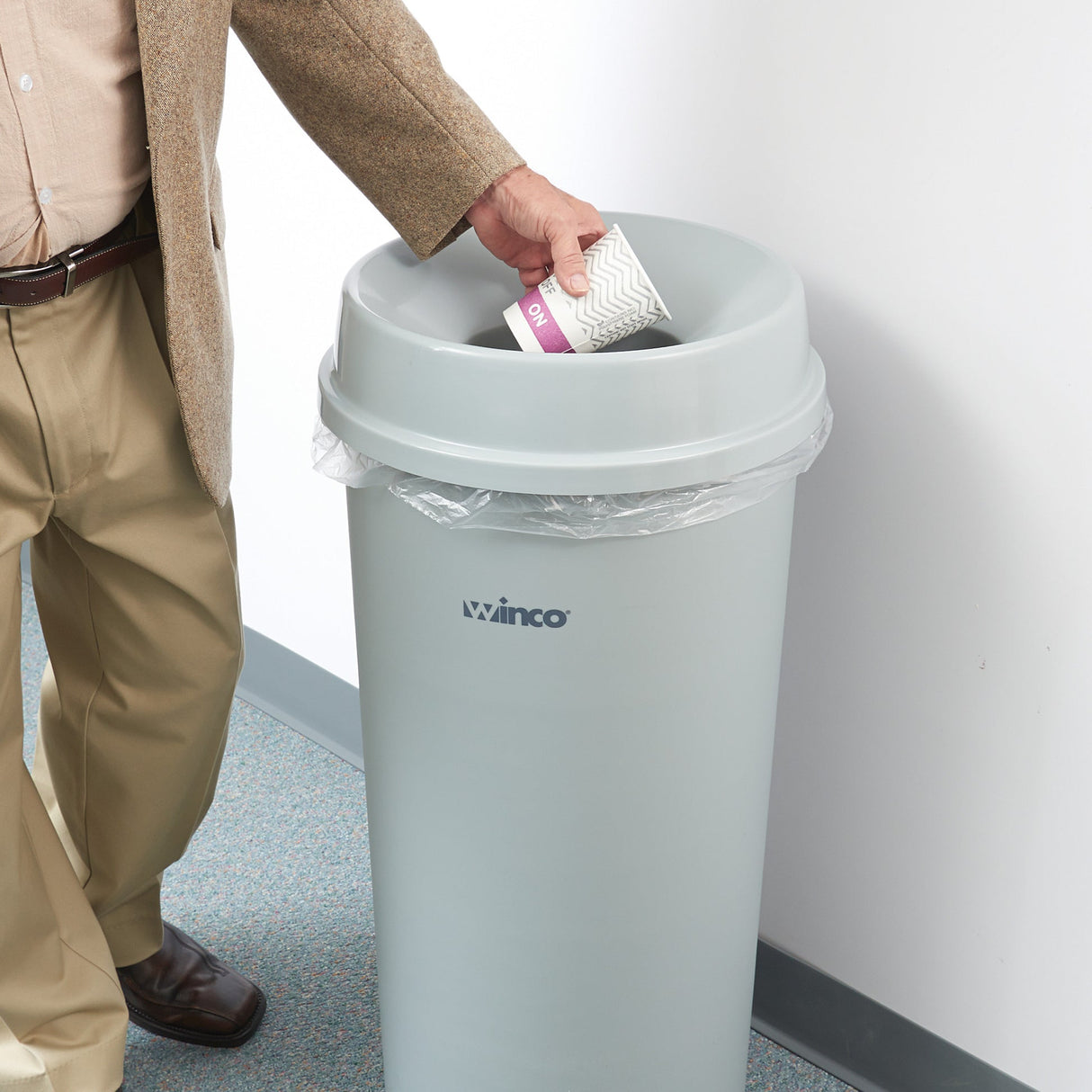 Round Trash Can Lid, Gray