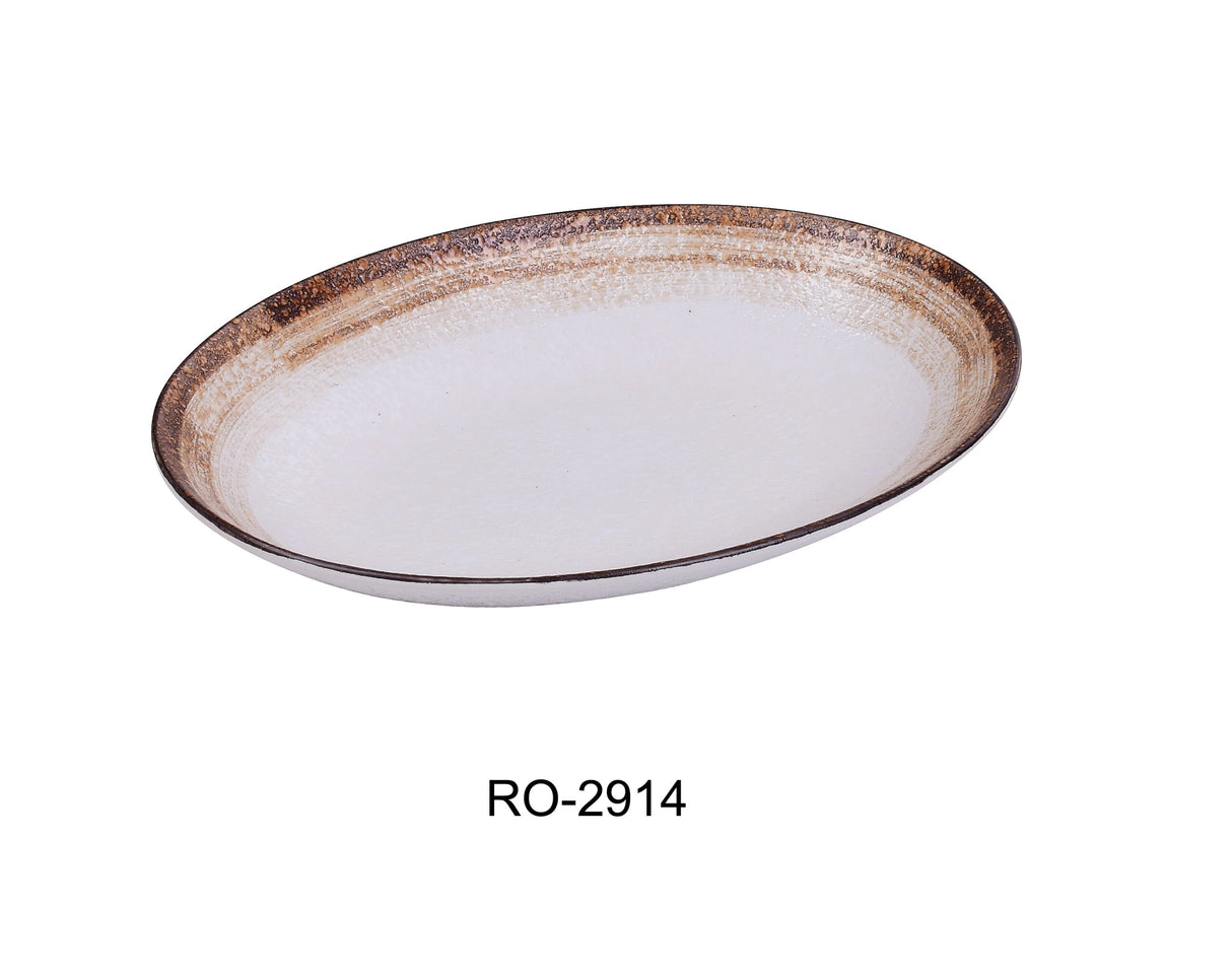 Yanco Rockeye - 2 14" X 10 1/2" X 2" Deep Oval Plate 36 Oz