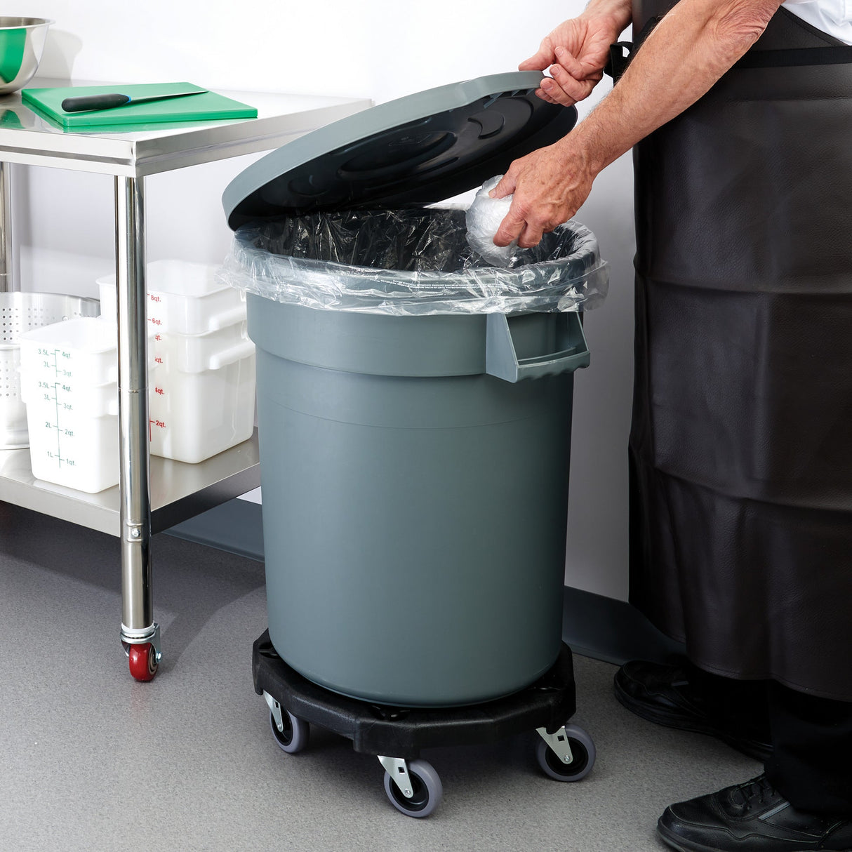 Round Trash Can Dolly, 18", Extra Heavy-duty