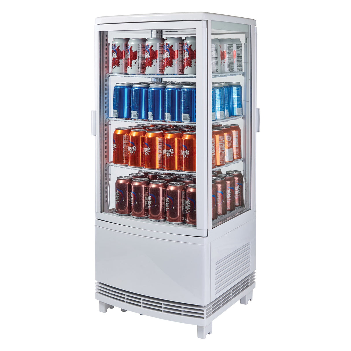 Wht Countertop Refrigerated Beverage Display,110-120V,230W,2.7A,dual Curved Drs