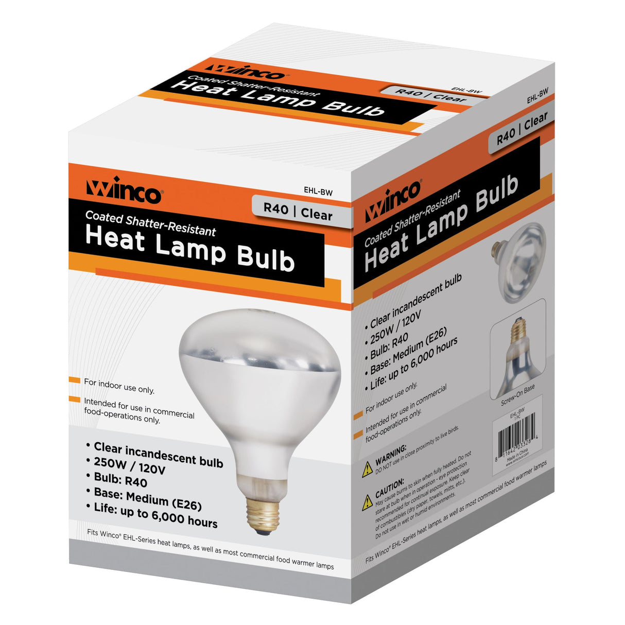 Shatter-Resistant Bulb, 250W, Clear