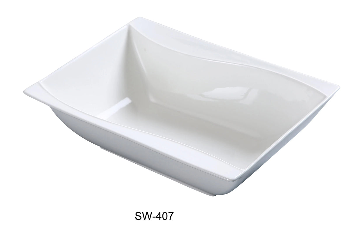 Yanco Sea Wave 7 1/4" X 5 1/2" Rectangular Bowl 15 Oz