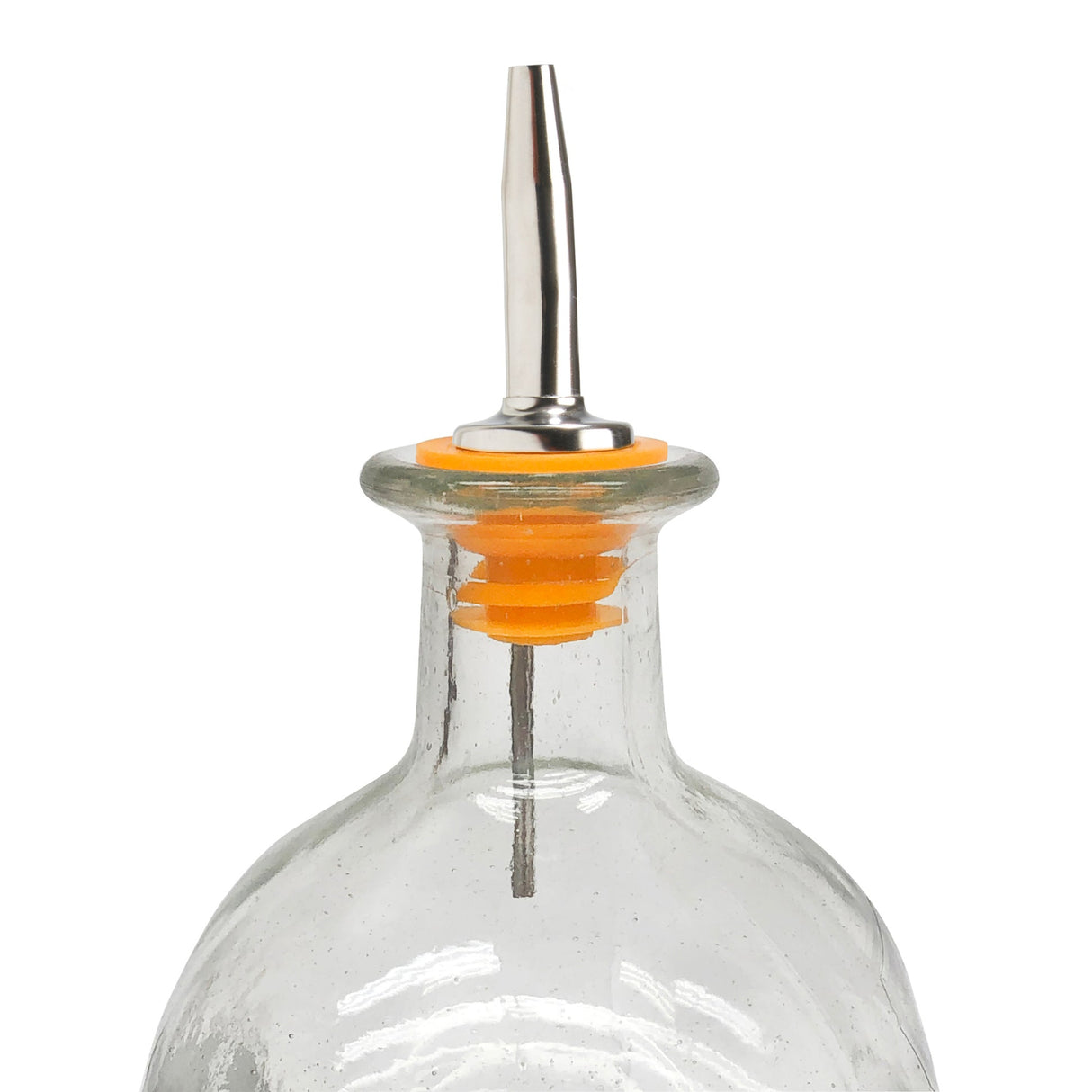 Oversized Metal Pourer, Tapered Spout, Yellow Plastic Stopper