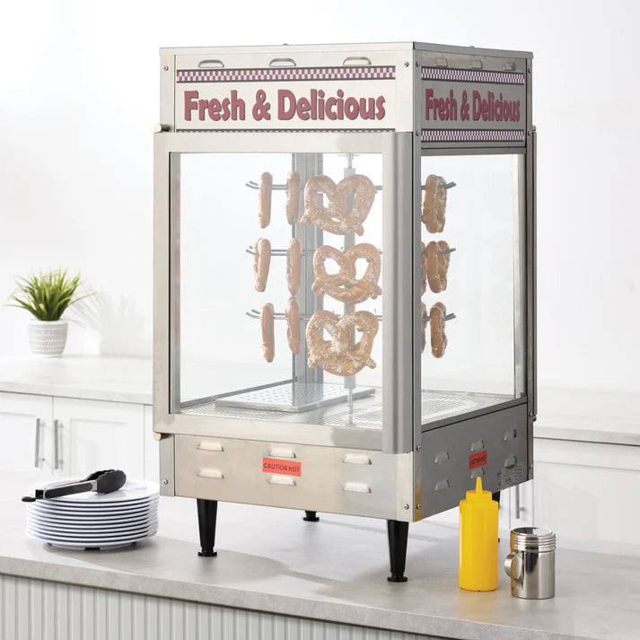 BenchmarkUSA Rotating Pizza Display Warmer - Stainless Steel, Humidified, ETL Certified