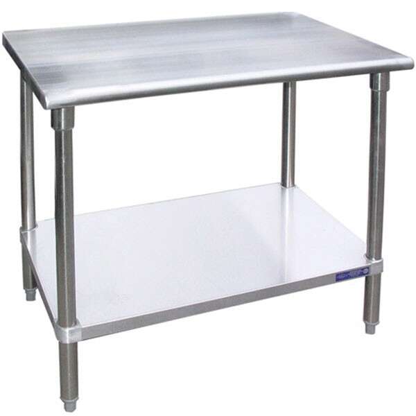 L&J 14"D x 60"L Stainless Steel Work Table w/ Under Shelf