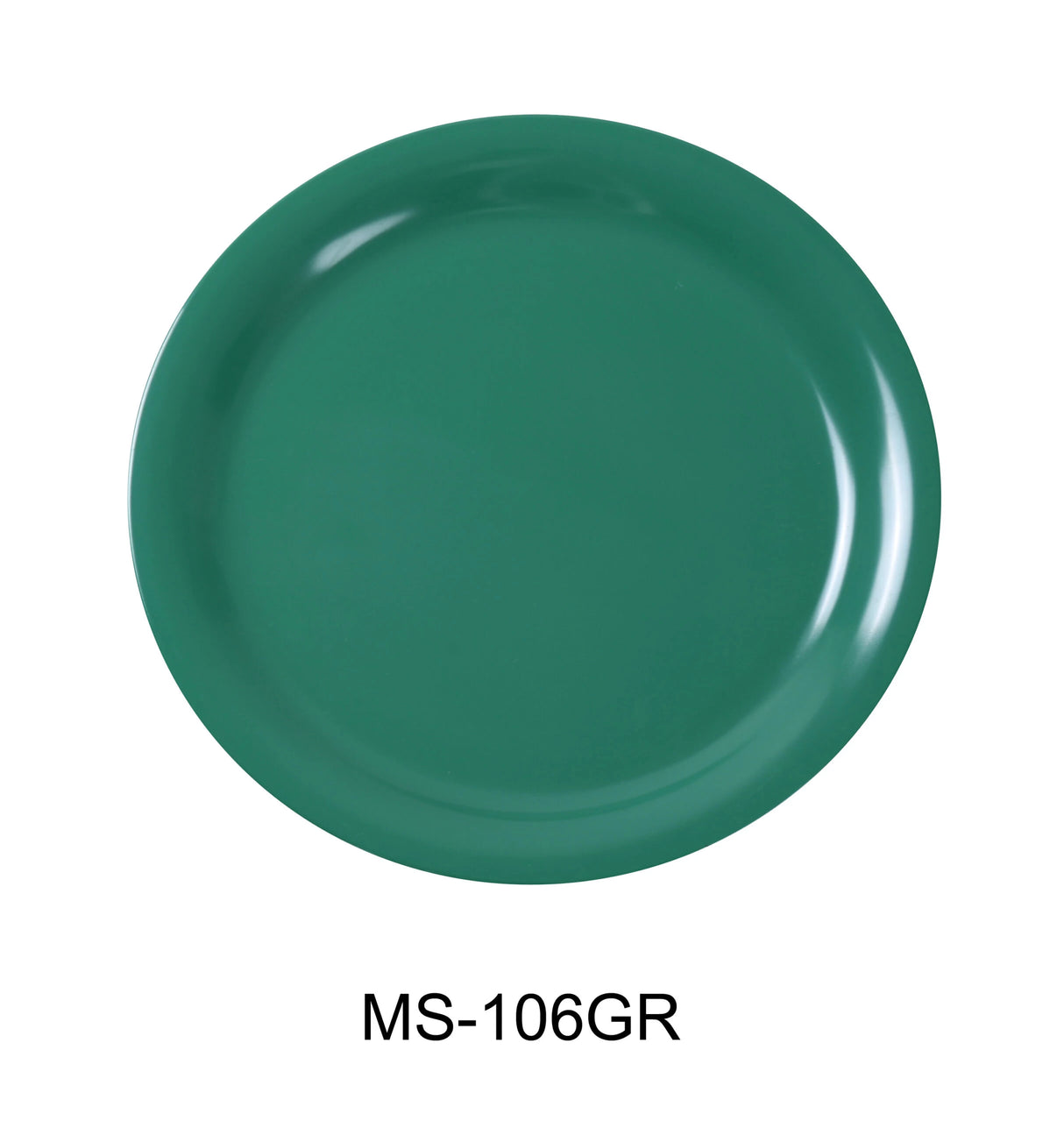 Yanco MILE STONE 6 1/2" NARROW RIM ROUND PLATE GREEN