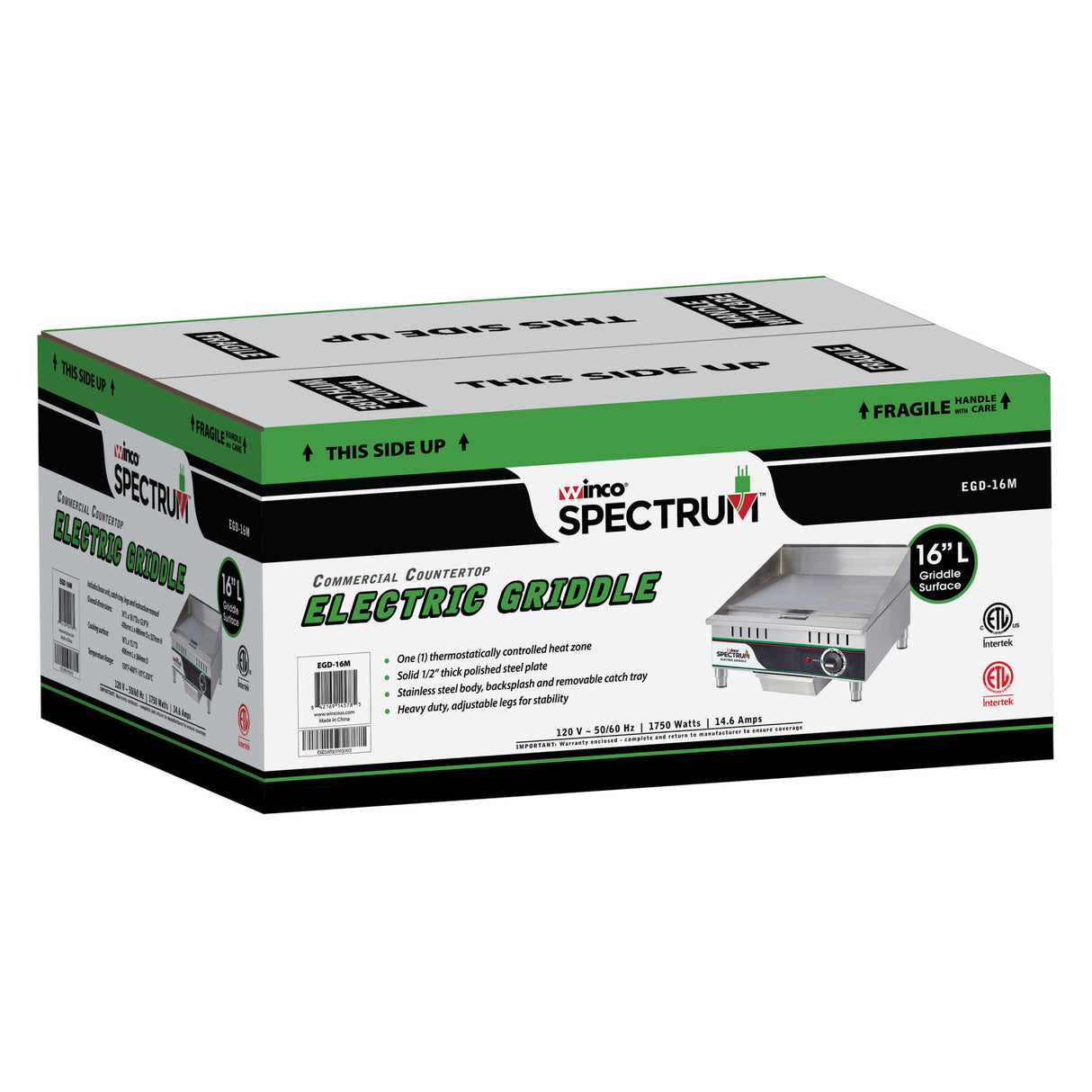 Spectrum 16" Electric Griddle, One Heat Zone