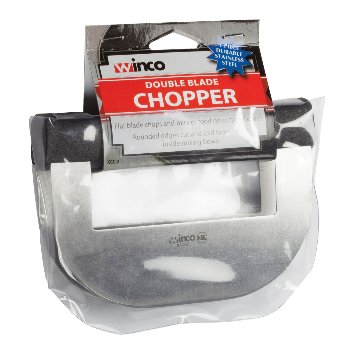 Double Blade Chopping Knife, Black Polypropylene Handle