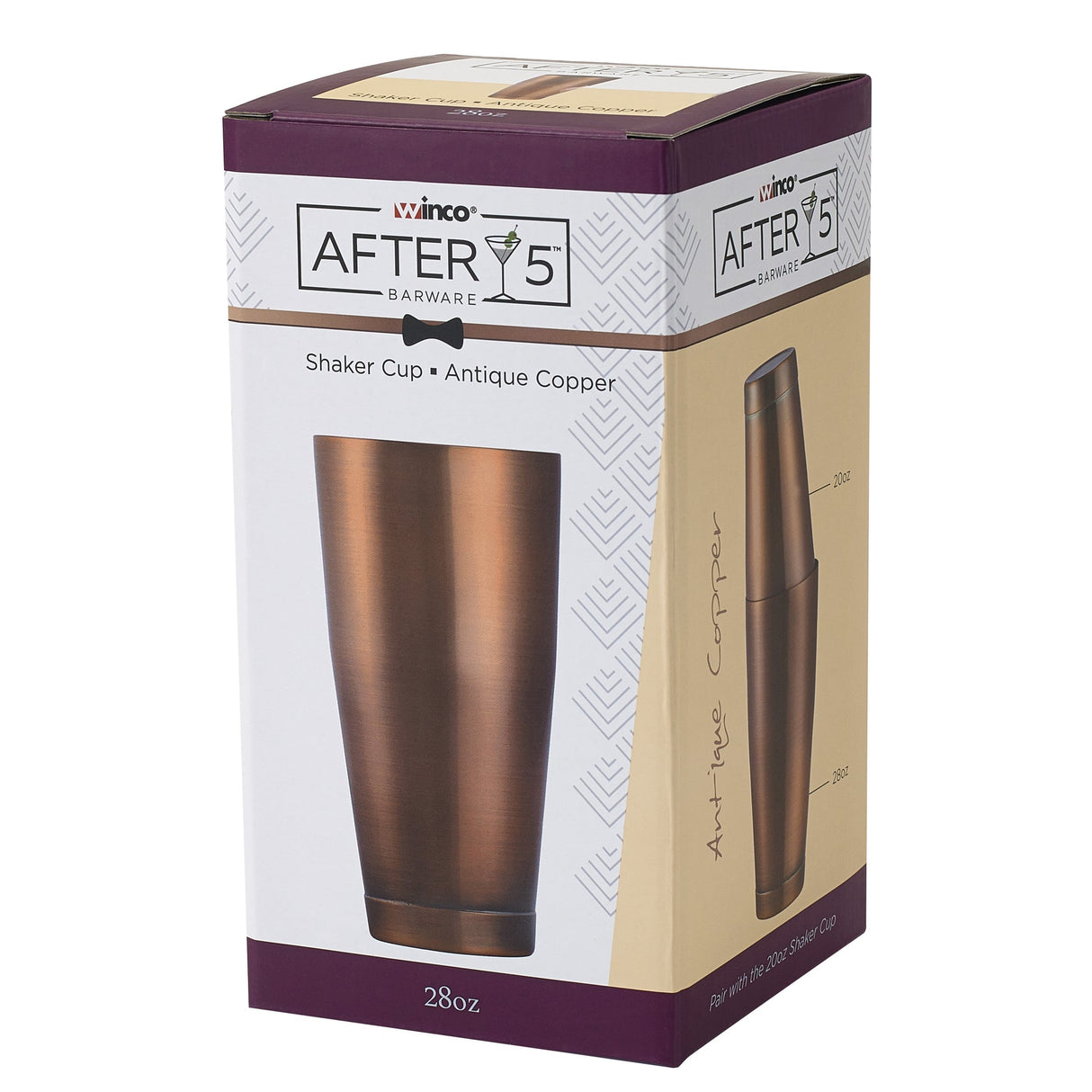 After5 28 oz Bar Shaker Cup, Antique Copper