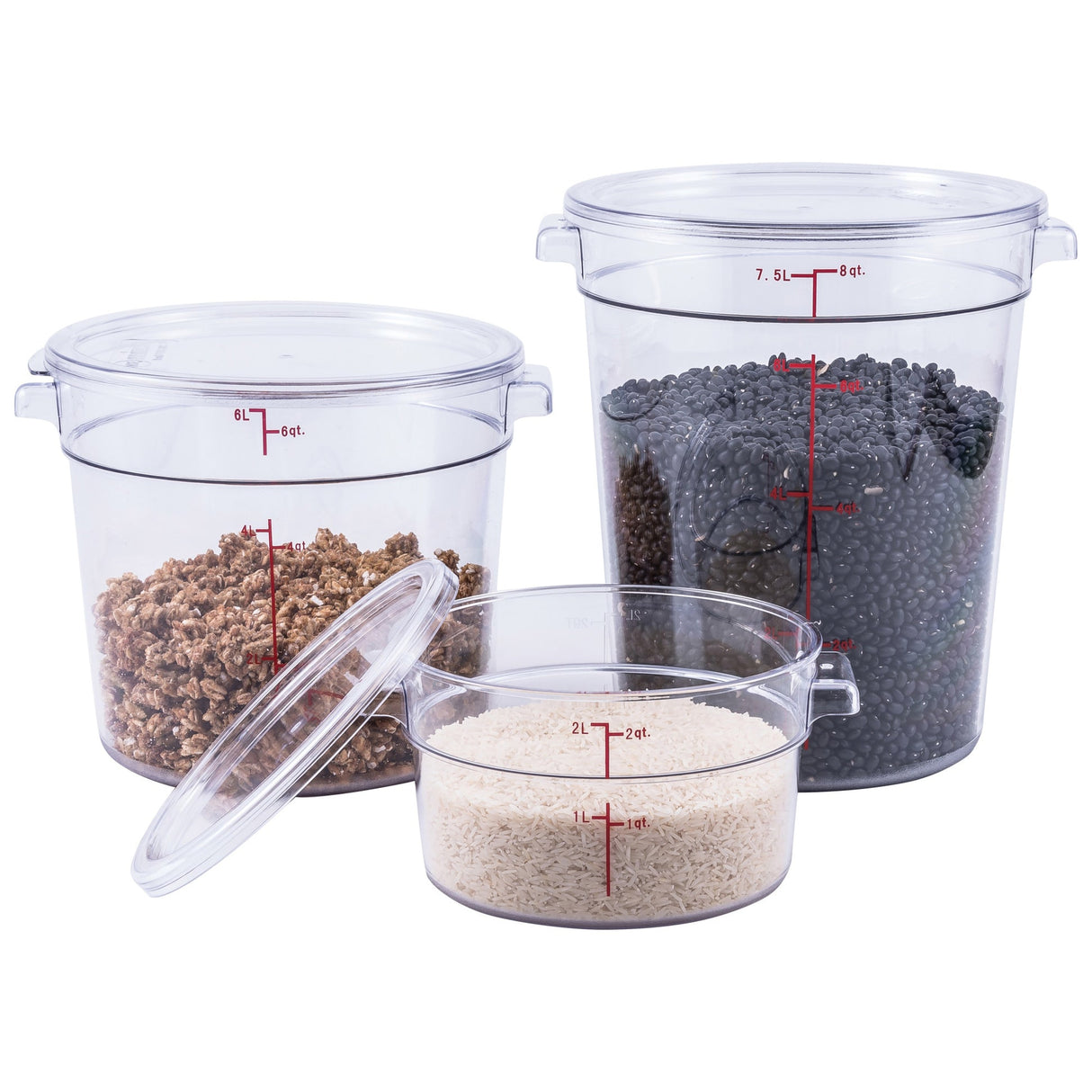 Round Storage Container, Clear Polycarbonate