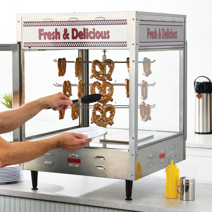 BenchmarkUSA Rotating Pizza Display Warmer - Stainless Steel, Humidified, ETL Certified