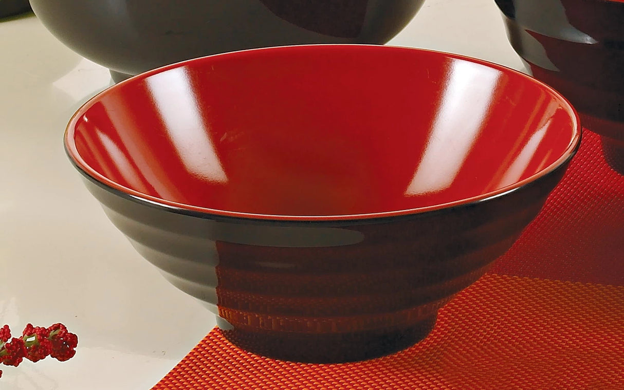 Yanco BLACK & RED 8" NOODLE BOWL 36 OZ