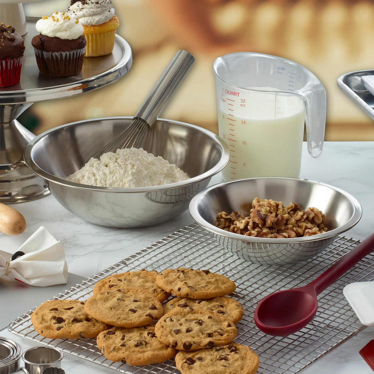 Mixing Bowl, Shallow, Heavy-Duty Stainless Steel, 0.65mm