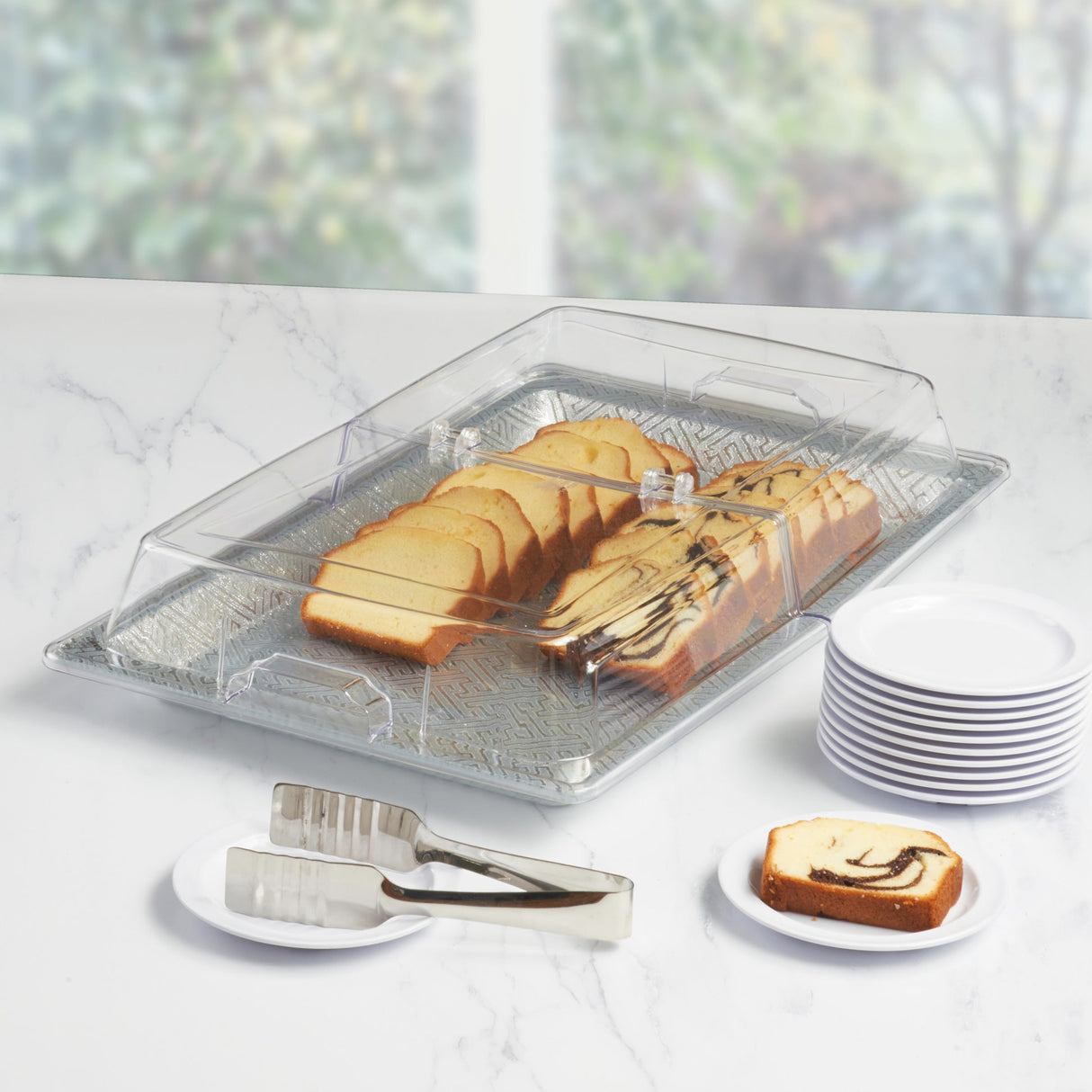 Silver-Tone Acrylic Display Tray
