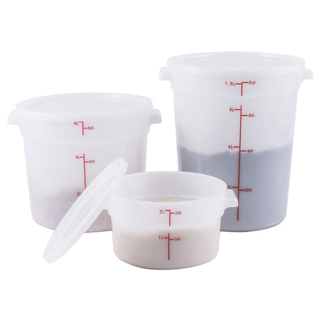 Round Storage Container, White, Polypropylene