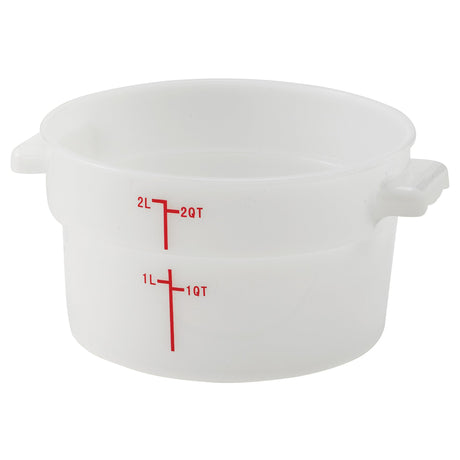 Round Storage Container, White, Polypropylene