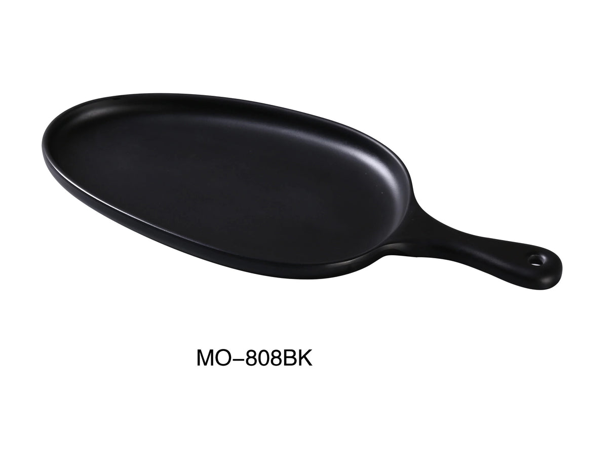 Yanco Moderne 14 1/2" X 6 1/2" X 1" Pan Plate With Handle Black