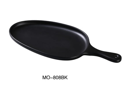 Yanco Moderne 14 1/2" X 6 1/2" X 1" Pan Plate With Handle Black