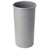 Round Trash Can, 22 Gallon, Gray
