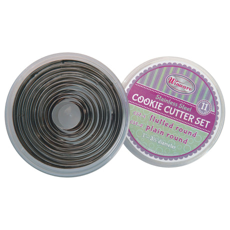 Round Cookie Cutter Set, 11 Piece, Stainless Steel