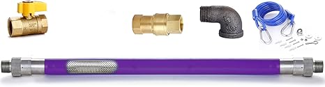 Gas connection kit TGH-7572QD Quick Disconnect Gas Hose Kit 3/4 Inch Inside Diameter, 72-Inch Long