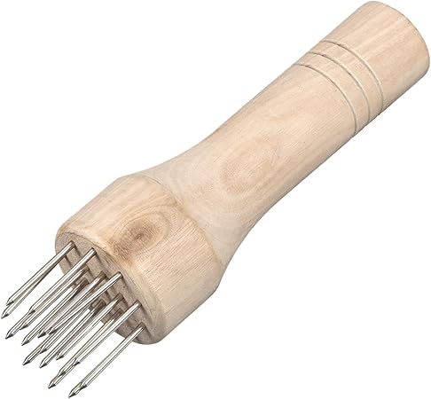uxcell Stainless Steel Meat Tenderizer, Meat Mallet Needle Nails Kitchen Tools with Wooden Handle for Tenderizing Meats Steak Fish Chicken, White