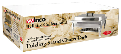 Bellaire 8 Quart Full-Size Chafer, Folding Frame, Stainless Steel