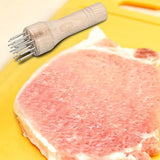 uxcell Stainless Steel Meat Tenderizer, Meat Mallet Needle Nails Kitchen Tools with Wooden Handle for Tenderizing Meats Steak Fish Chicken, White
