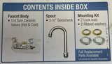 Krowne 4” Center Walk Mount Faucet With 3.5” Goose Neck Spout