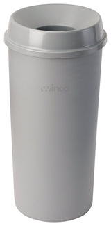 Round Trash Can, 22 Gallon, Gray