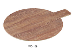 Yanco Wooden 8 1/2" Round Tray With Handle