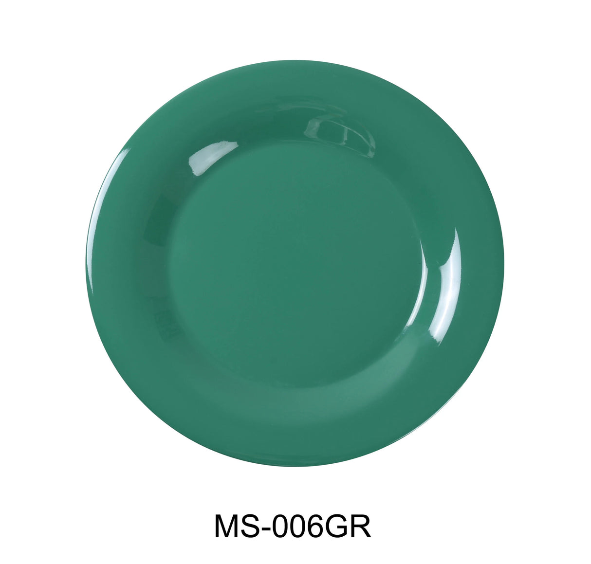 Yanco MILE STONE  7 1/2" WIDE RIM ROUND PLATE GREEN