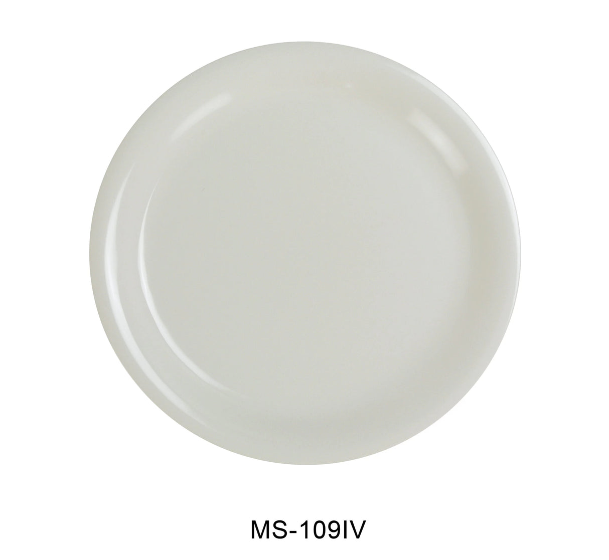 Yanco MILE STONE  9" NARROW RIM ROUND PLATE IVORY