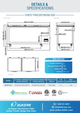Dukers  BD/BG-620 Commercial Chest Freezer (Free Shipping)+(Add to cart for discount)
