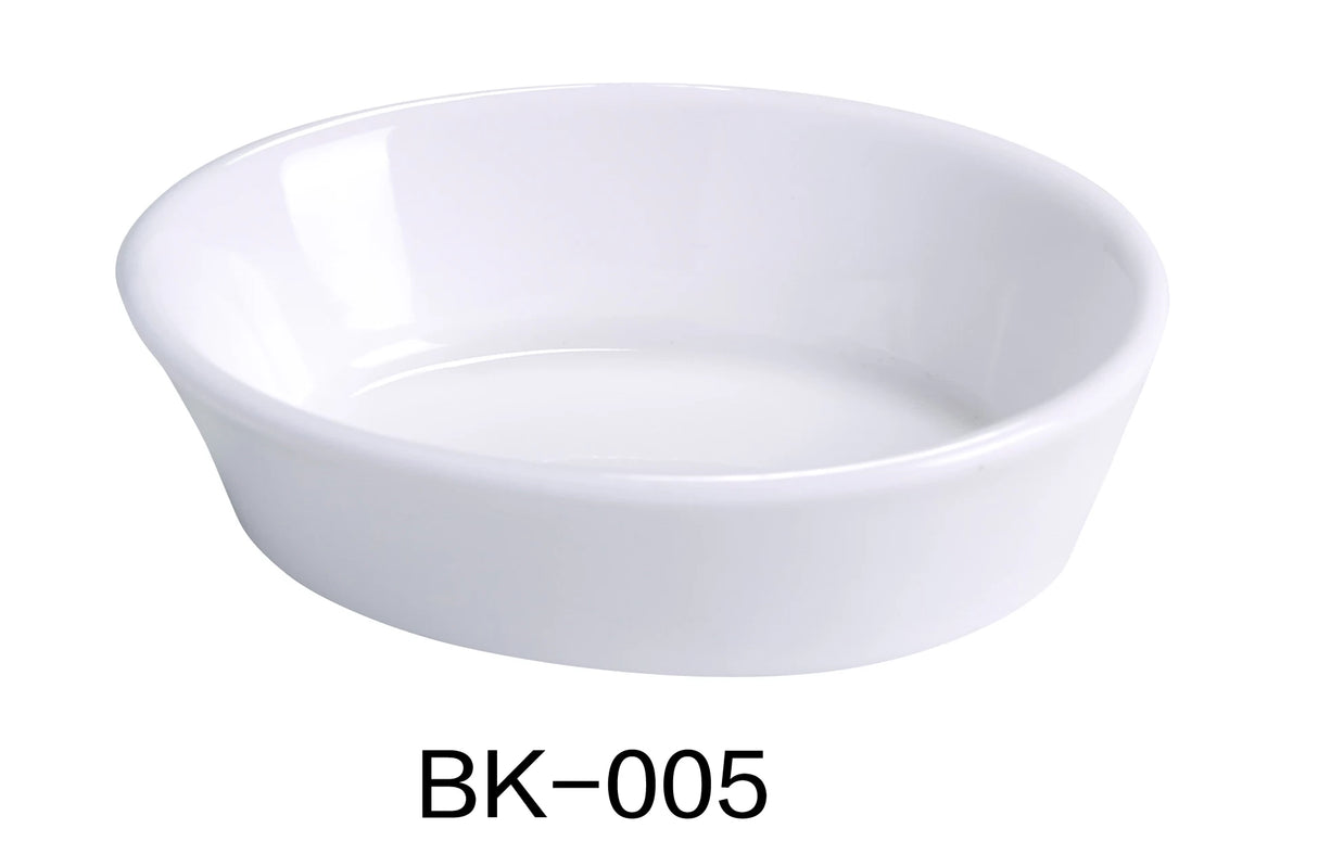 Yanco BK-005 5 1/2" X 3 7/8" X 1 1/2" OVAL BAKING DISH 7 OZ BONE WHITE