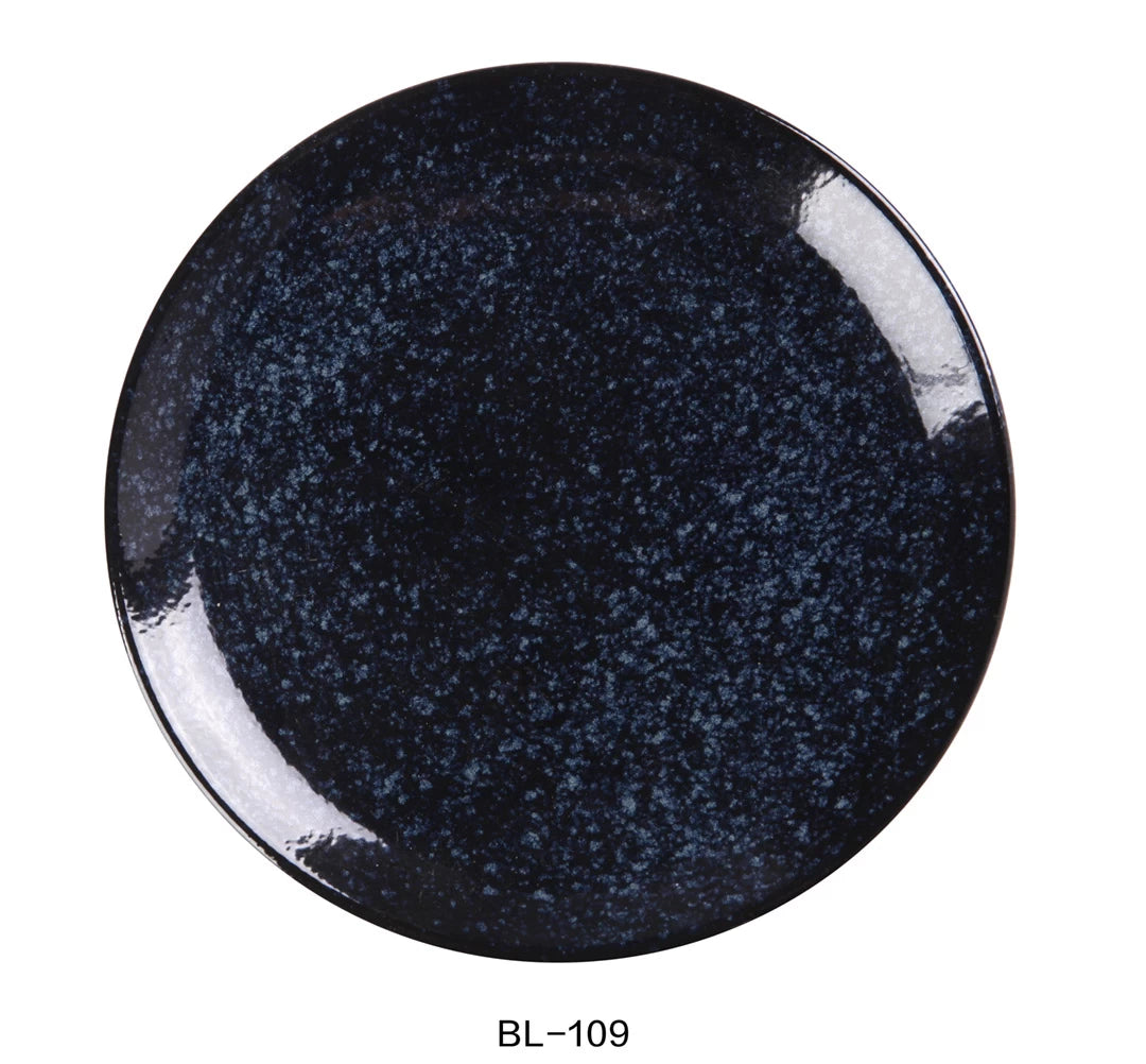 Yanco Blue Star 9 1/8" X 1" Coupe Shape Round Plate