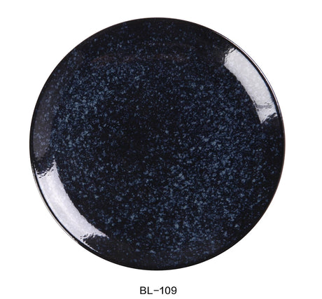 Yanco Blue Star 9 1/8" X 1" Coupe Shape Round Plate