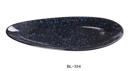 Yanco Blue Star 14 1/4" X 8 1/2" X 1" Leaf Shape Plate