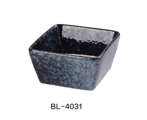 Yanco Blue Star 3 1/4" X 3" X 1 3/4" Square Sauce Dish 3.5 Oz