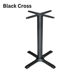 Black cast iron cross table base