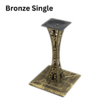 Bronze slim-waist single column table base