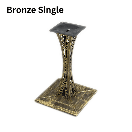 Bronze slim-waist single column table base