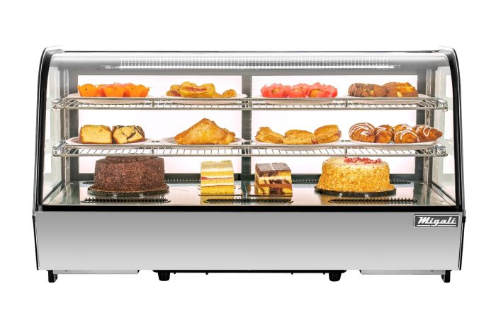 Migali C-70CTC-48 48” Wide Counter-Top Curved Glass Display Case Refrigerator