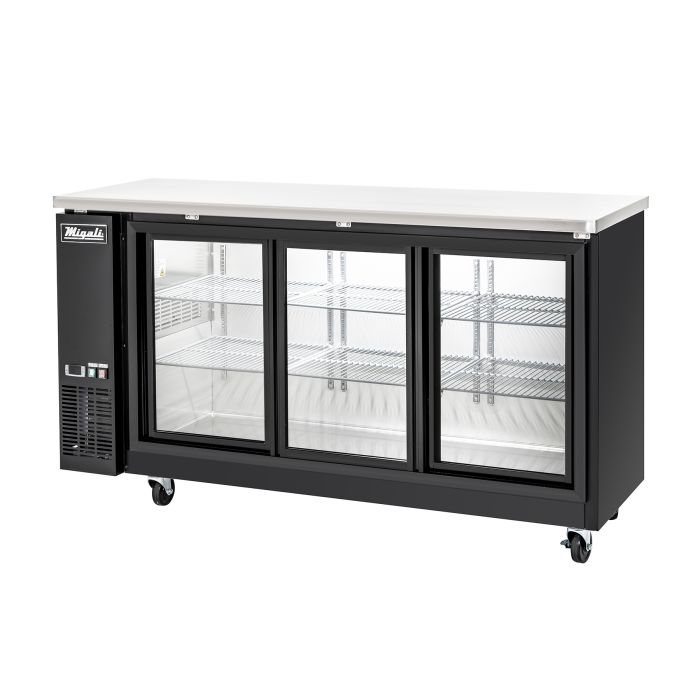 Migali C-BB72SG-HC 72″ Sliding Glass Door Back Bar Refrigerator