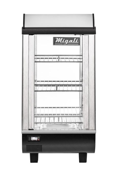 Migali C-HCT14-S 14" Wide Heated Counter-top Display Case, Straight Glass, Front & Rear Sliding Doors