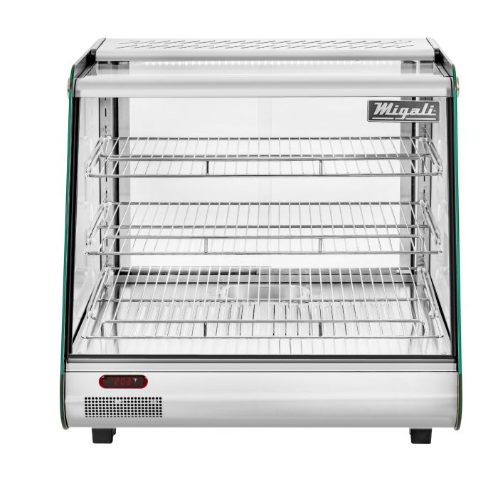 Migali C-HCT27 27" Wide Heated Counter-top Display Case, Straight Glass, Rear Sliding Doors