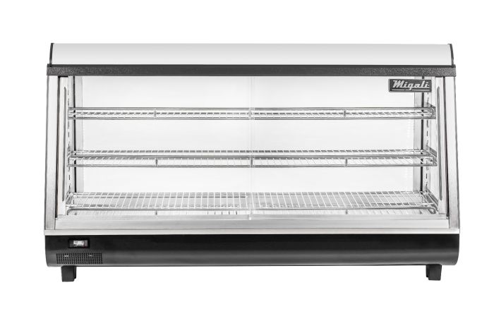 Migali C-HCT48-S 48" Wide Heated Counter-top Display Case, Straight Glass, Front & Rear Sliding Doors